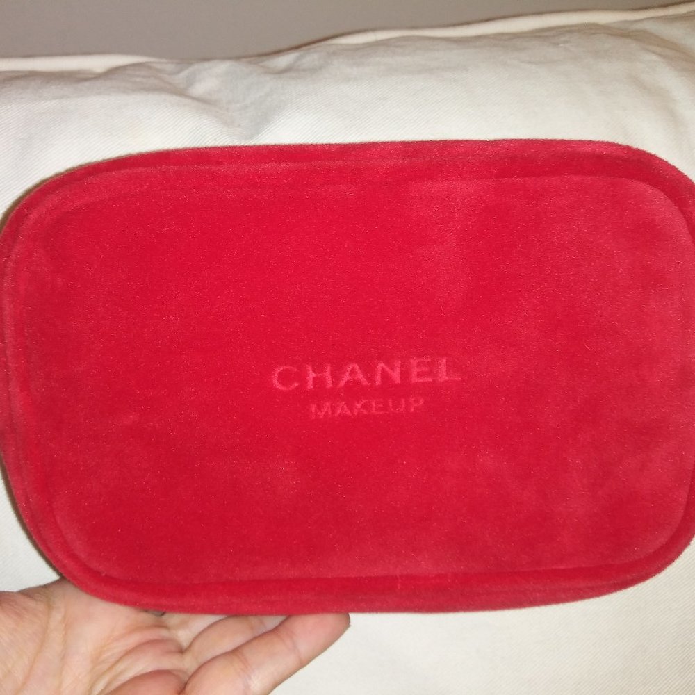 Chanel Red Velvet Makeup Bag